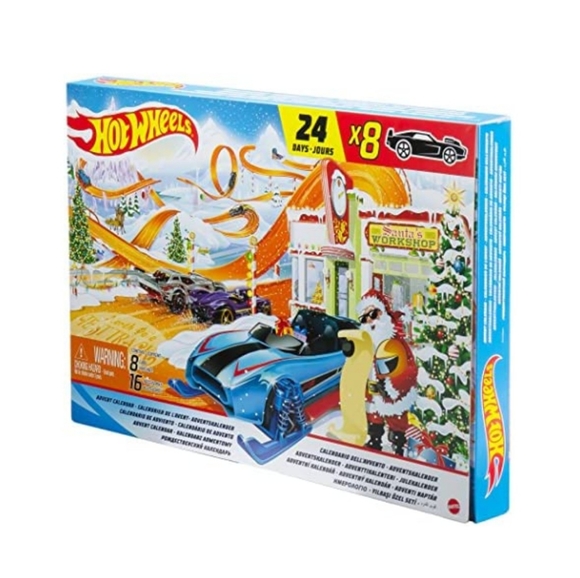 Hot Wheels 8 Toy Cars 16 Holiday Accessories Kids Christmas Advent Calendar NEW - Picture 8 of 12